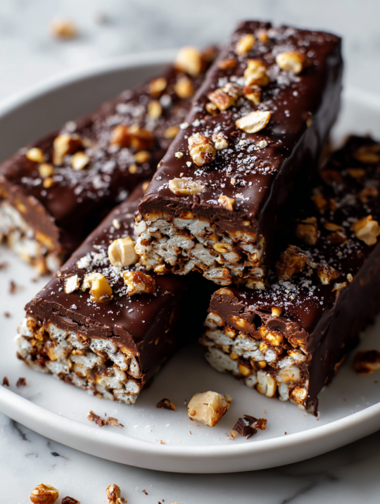 No Bake Chocolate Crunch Bars Recipe