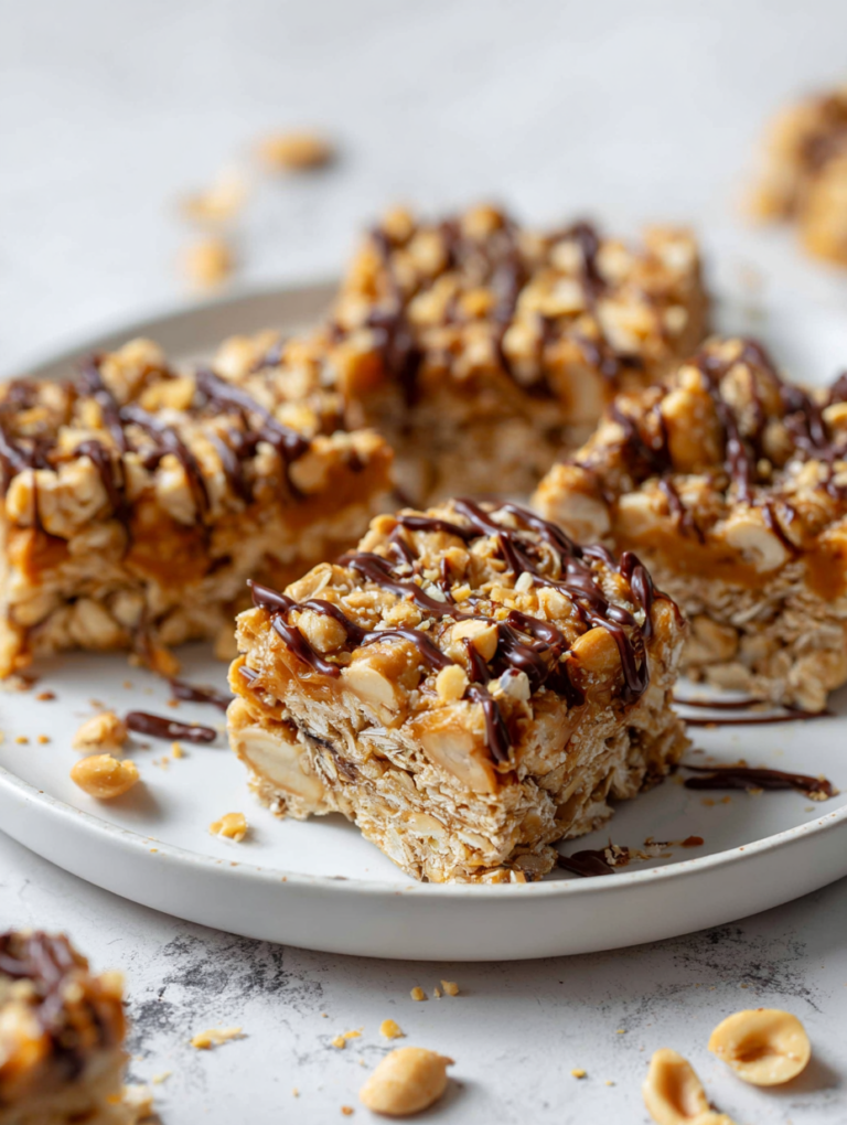 No Bake Peanut Oat Bars Recipe
