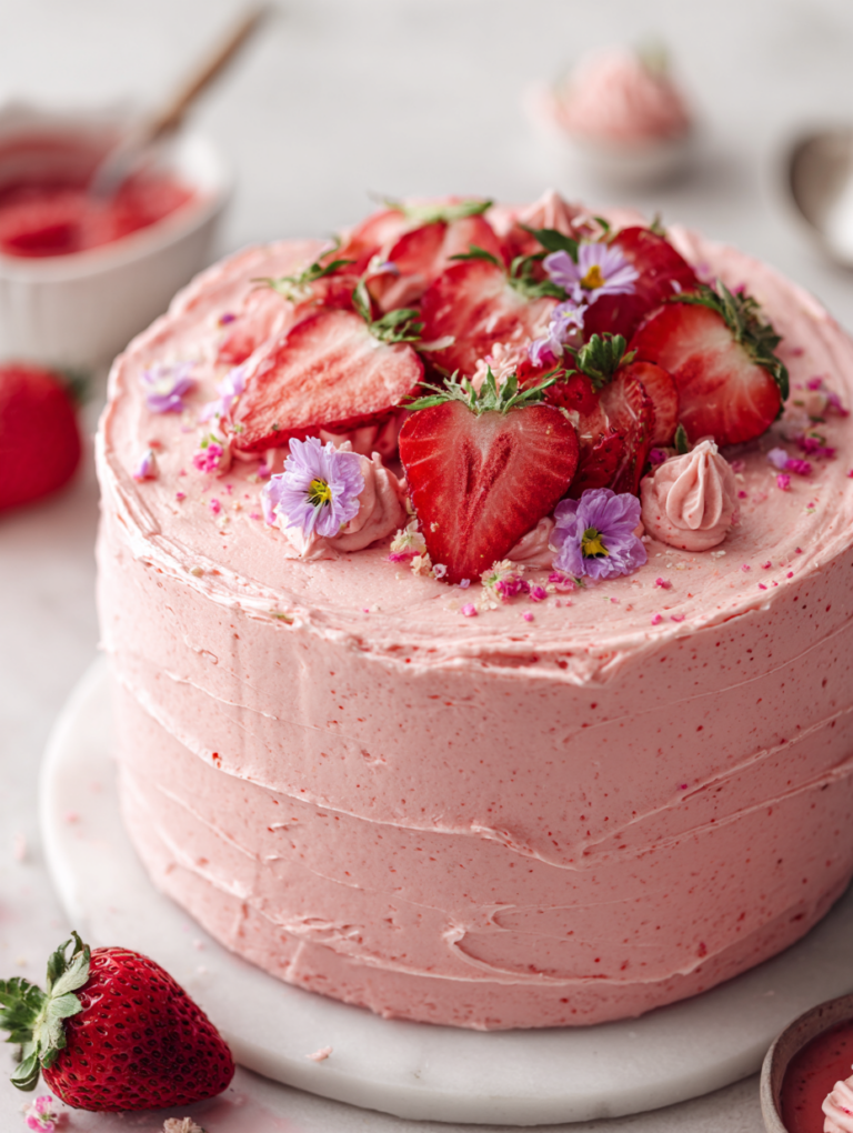 Strawberry Buttercream Cake