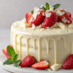 White Chocolate Strawberry Cake