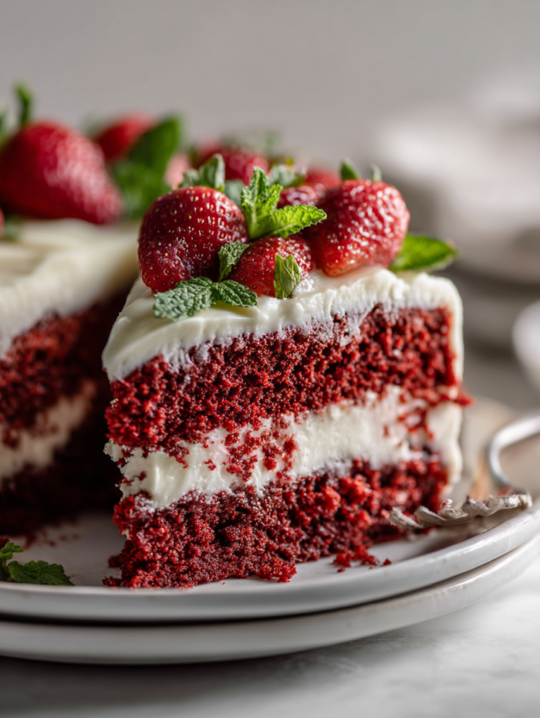 Red Velvet Strawberry Cake